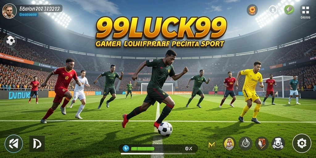 Screenshot utama 99LUCK99 menampilkan aksi seru dalam pertandingan olahraga.