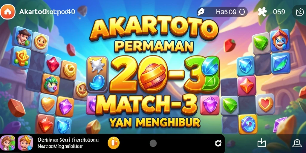 Tampilan gameplay menarik dalam AKARTOTO dengan tantangan Match-3.