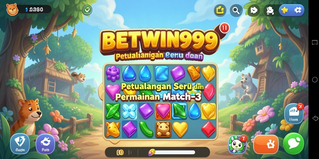 Tampilan gameplay seru dalam BETWIN999 dengan kombinasi warna-warni.