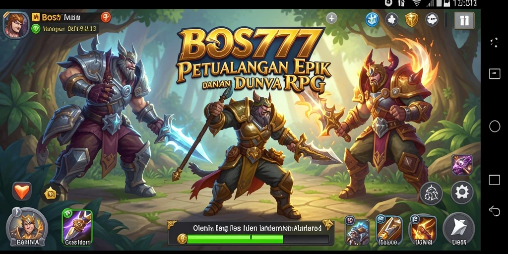 Screenshot BOS777 menampilkan pertempuran dinamis penuh aksi RPG.