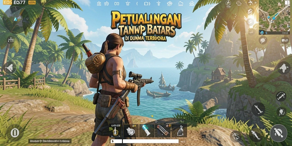 Gameplay EOS77 menunjukkan dunia terbuka yang luas dan interaktif.