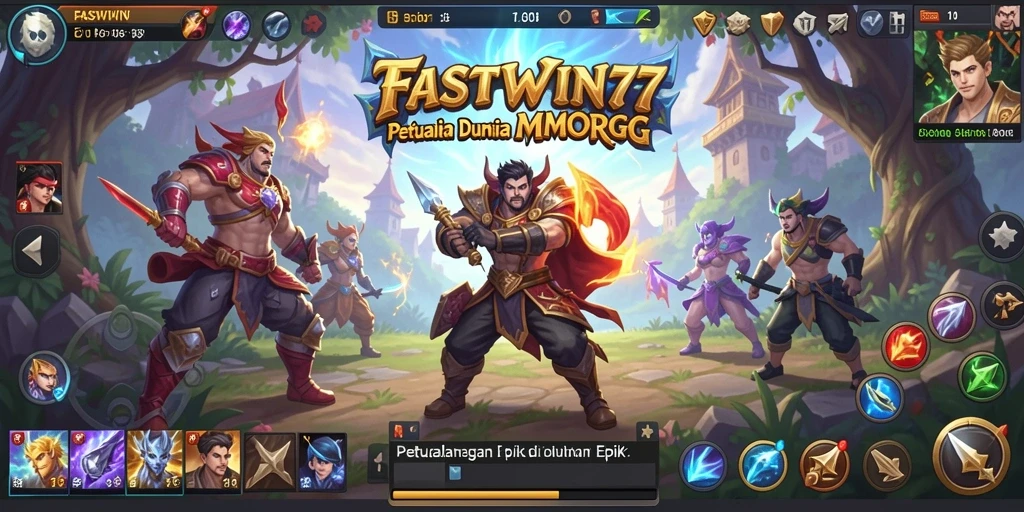 Screenshot gameplay FASTWIN77 dengan aksi seru dalam dunia MMORPG.