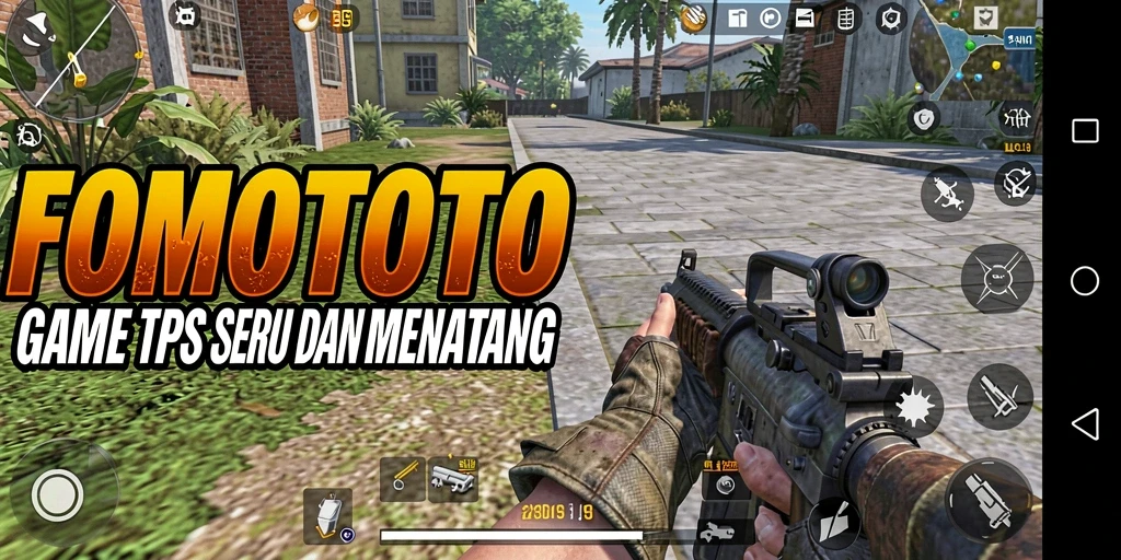 Tampilan gameplay seru di FOMOTOTO dengan aksi tembak-menembak.
