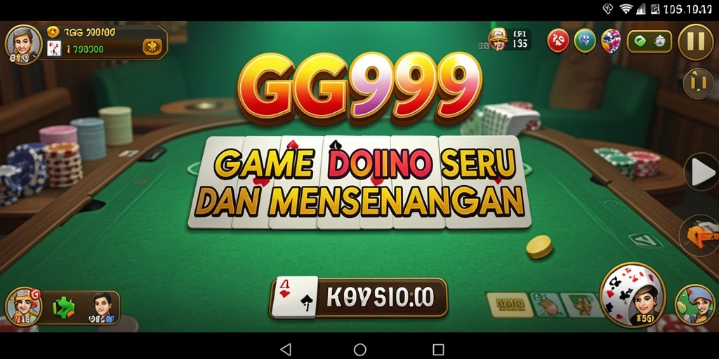 Tampilan gameplay seru GG999 dengan teman-teman dalam permainan Domino.