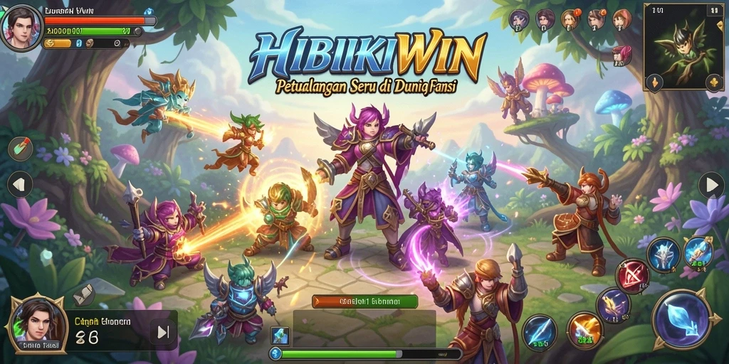 Tampilan gameplay HIBIKIWIN menampilkan petualangan seru dan penuh tantangan.