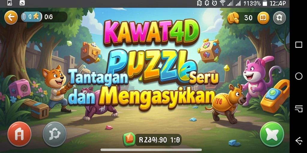 Tampilan gameplay seru KAWAT4D dengan tantangan Puzzle.