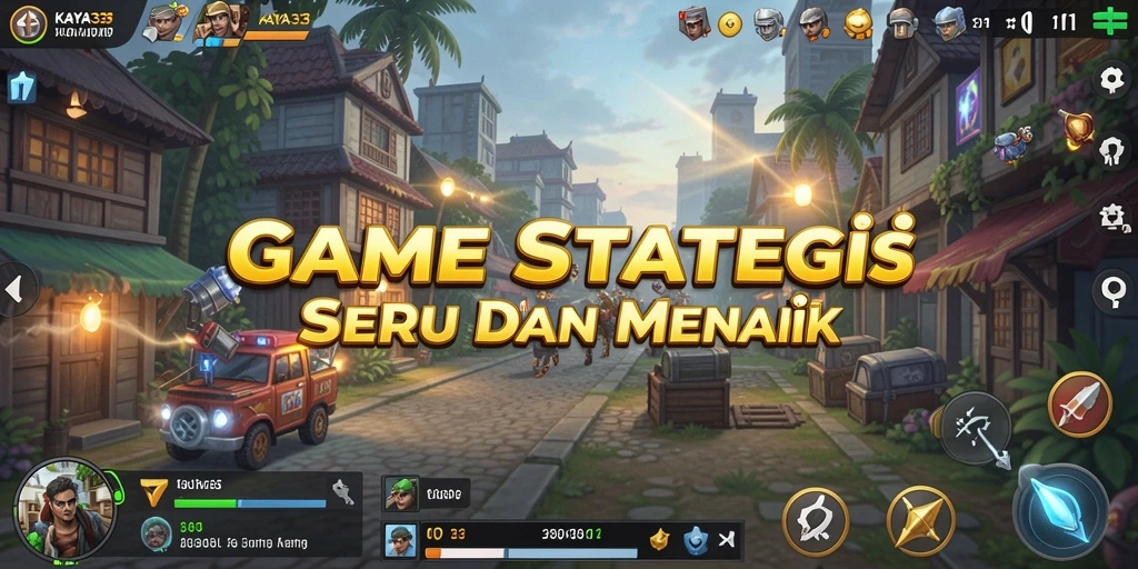 Tampilan gameplay KAYA33 yang menampilkan strategi dan pertempuran seru.