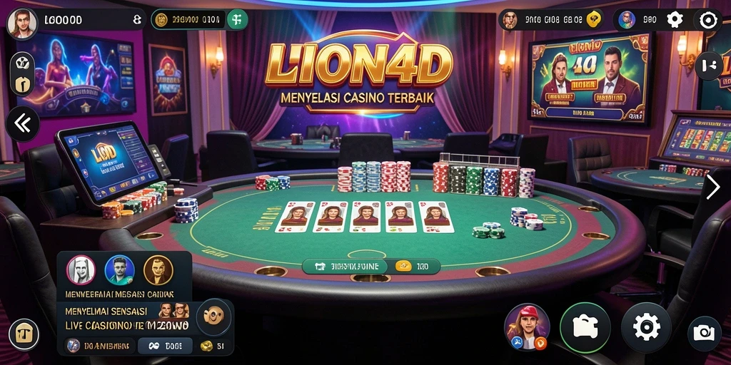 Screenshot LION4D menampilkan dealer langsung dan gameplay yang menarik.