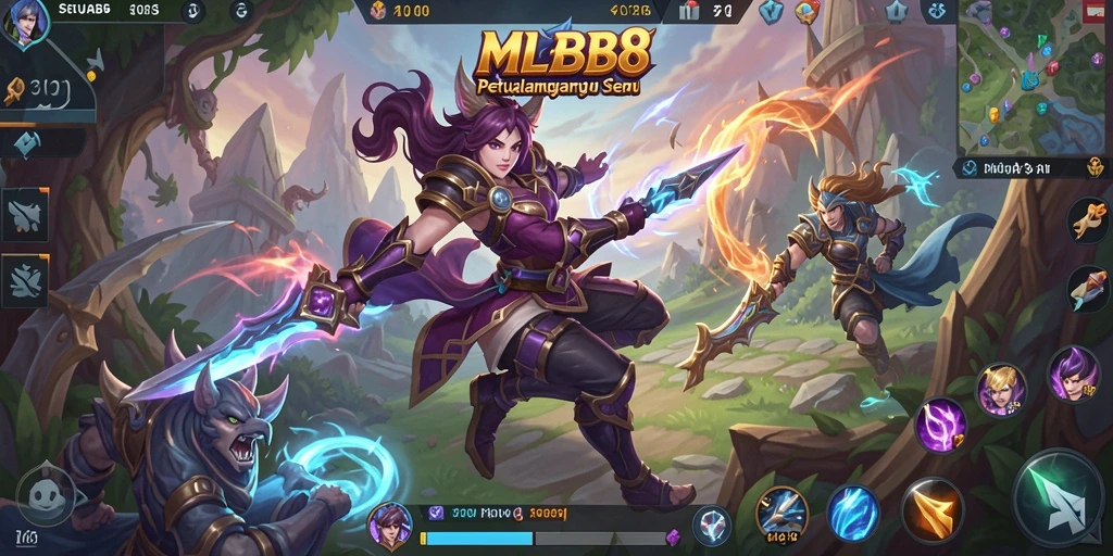 Tangkapan layar utama MLBB8 menampilkan aksi seru dalam gameplay petualangan.