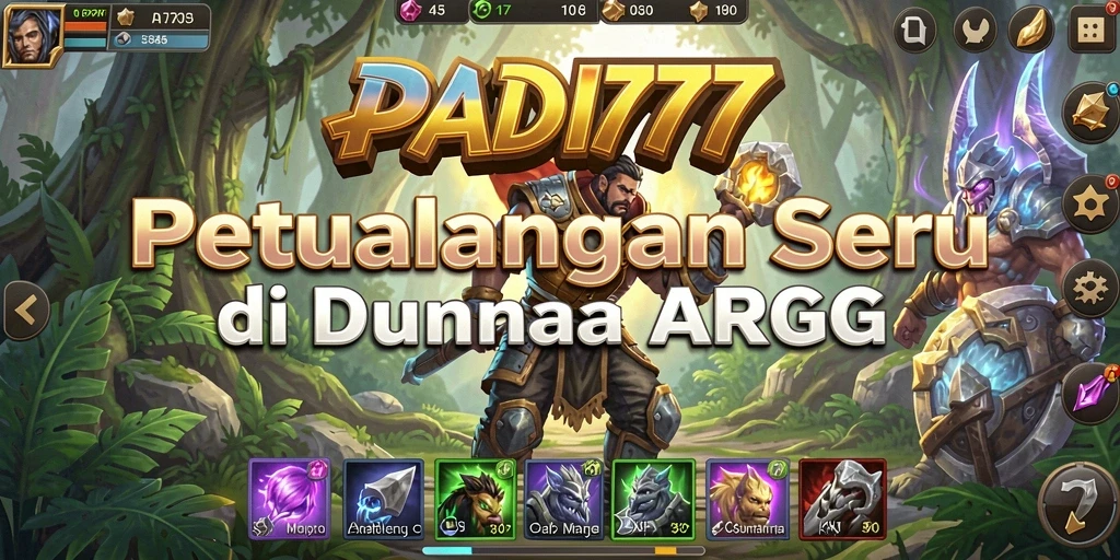 Screenshot PADI777 menampilkan aksi seru karakter dalam pertempuran melawan monster.