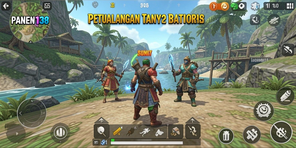 Screenshot gameplay PANEN138 menampilkan petualangan di dunia terbuka yang menakjubkan.