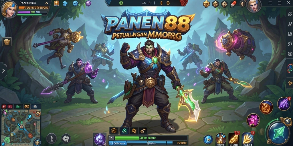 Screenshot menunjukkan aksi seru dalam permainan MMORPG PANEN88.
