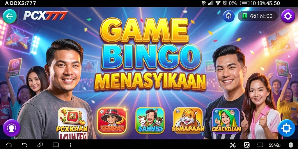 Screenshot gameplay dari PCX777 menunjukkan suasana seru permainan Bingo.