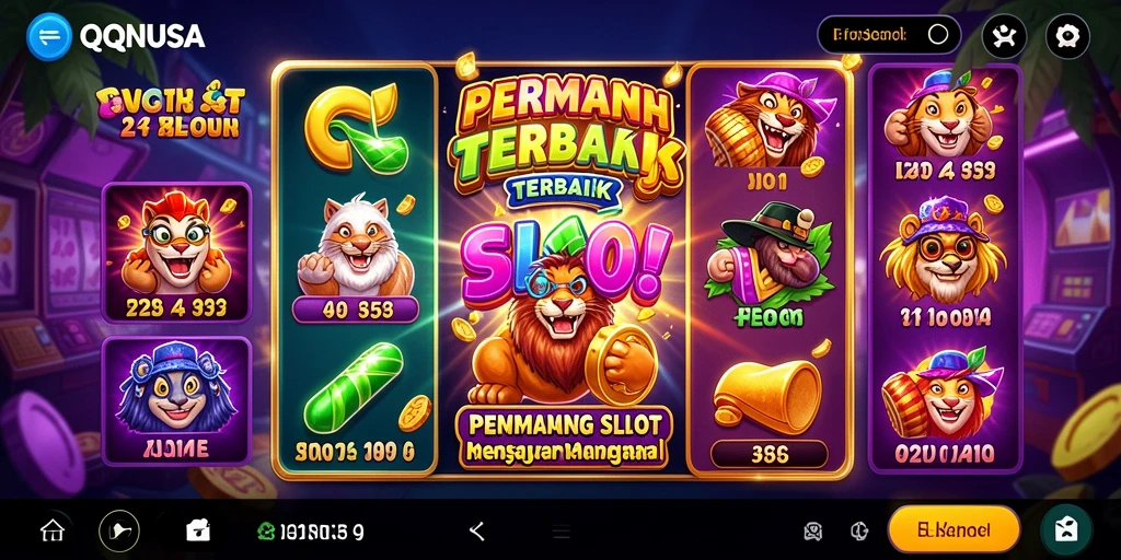 Screeshot gameplay QQNUSA menampilkan keseruan bertema slot.