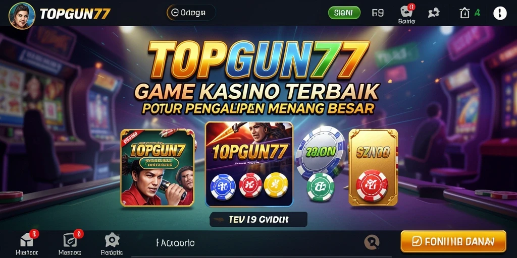Tampilan gameplay yang menegangkan dari TOPGUN77 dalam permainan Kasino.