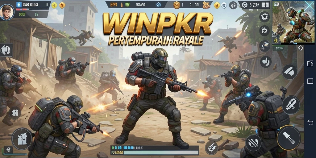 Tampilan gameplay menegangkan di <strong>WINPKR</strong> saat pertarungan intens terjadi.